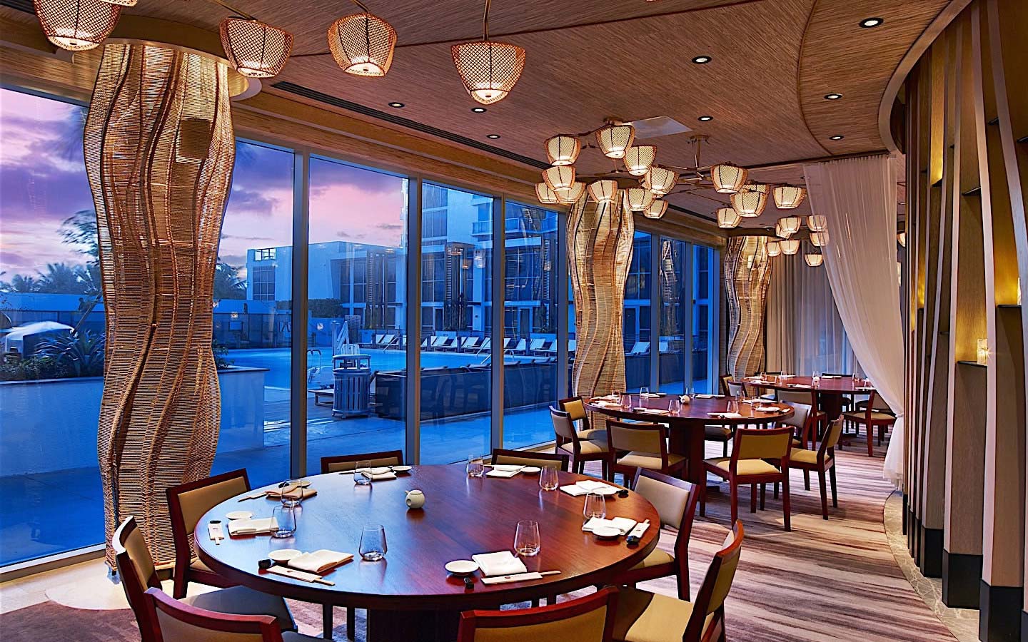 Semi-private dining area at Nobu Miami, Nobu Hotel's signature restaurant