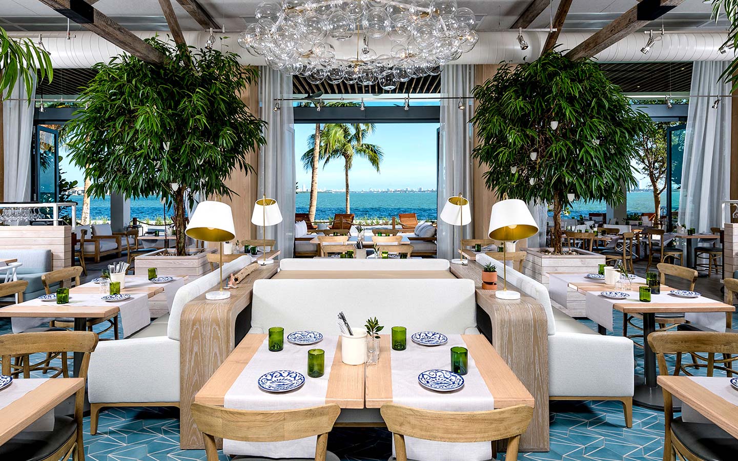 Amara at Paraiso's dining room with ocean view