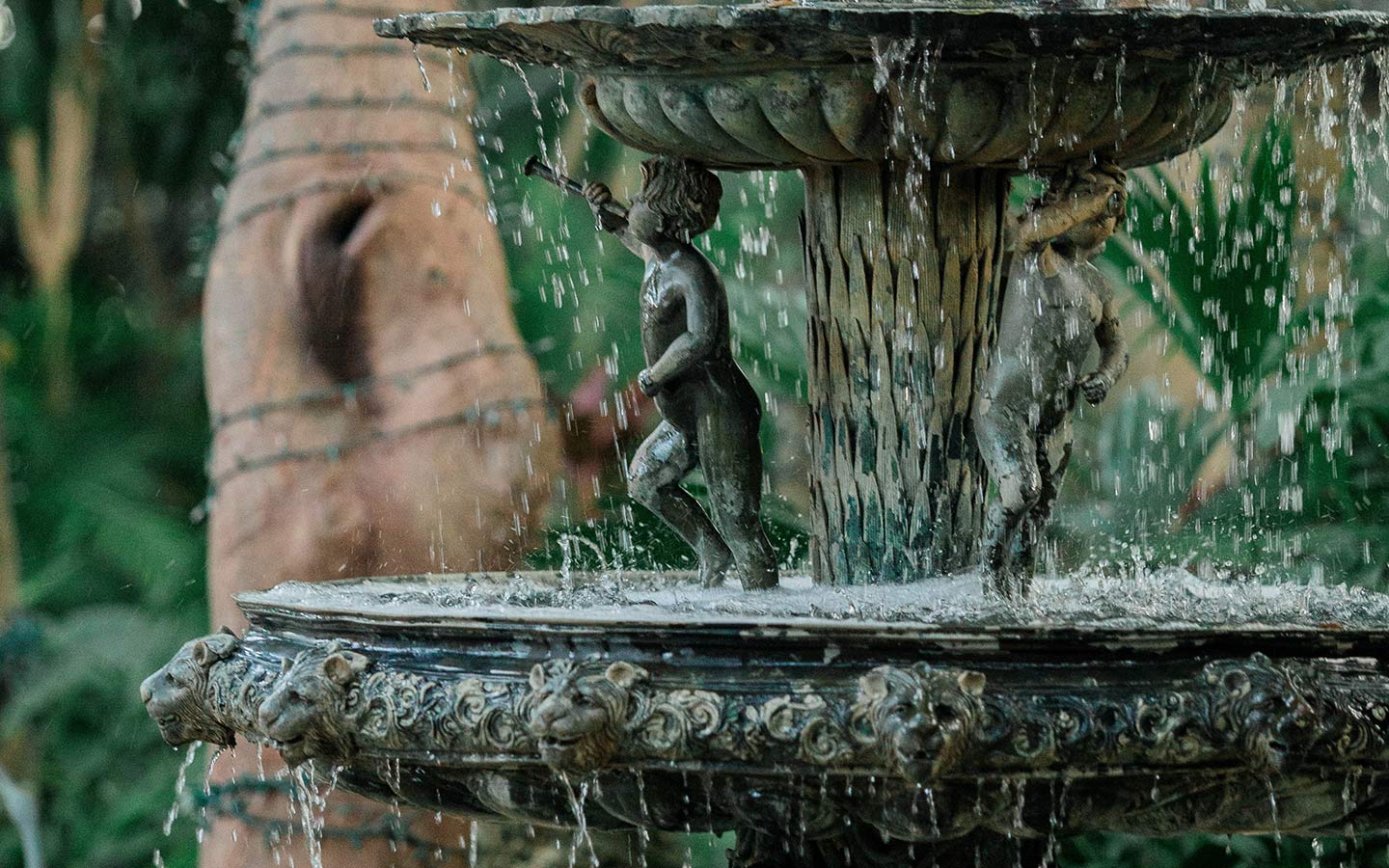 The fountain at Cauley Square Historic Railroad Village