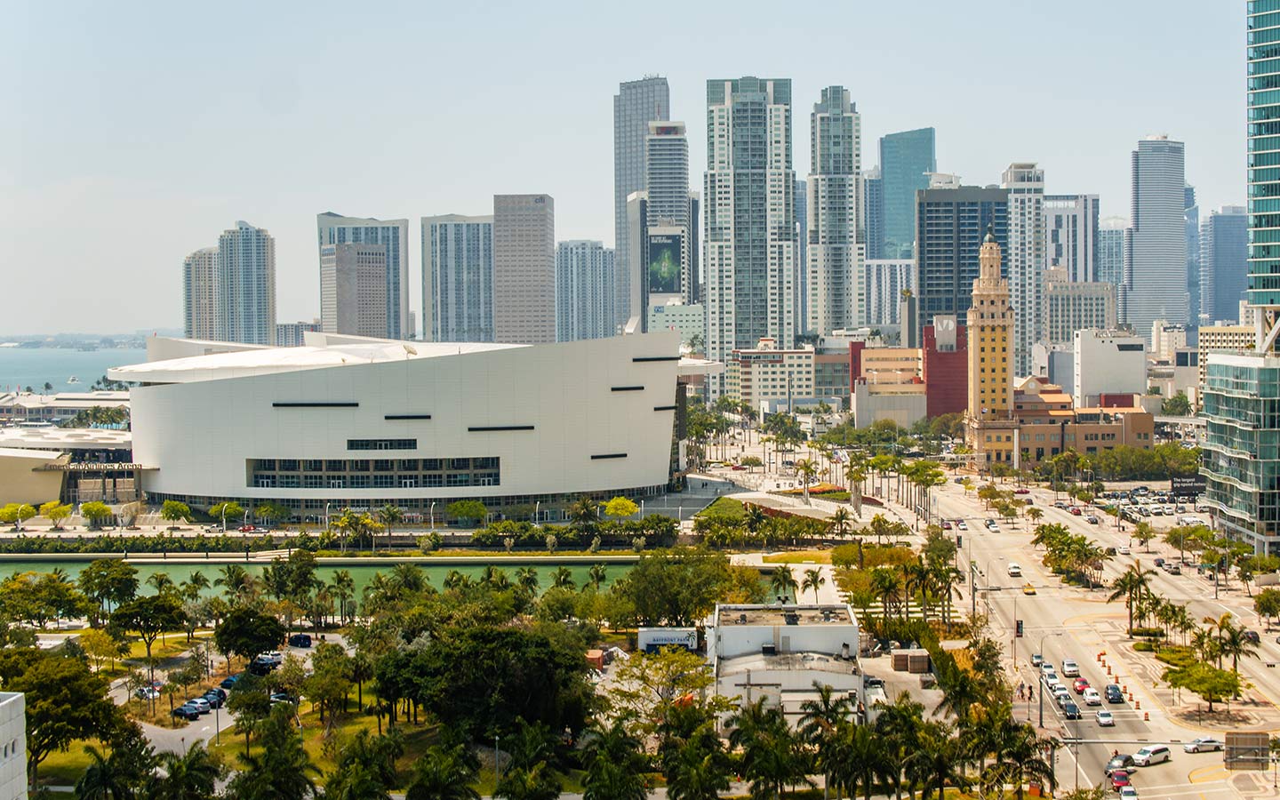 Aerial view of Downtown Miami
