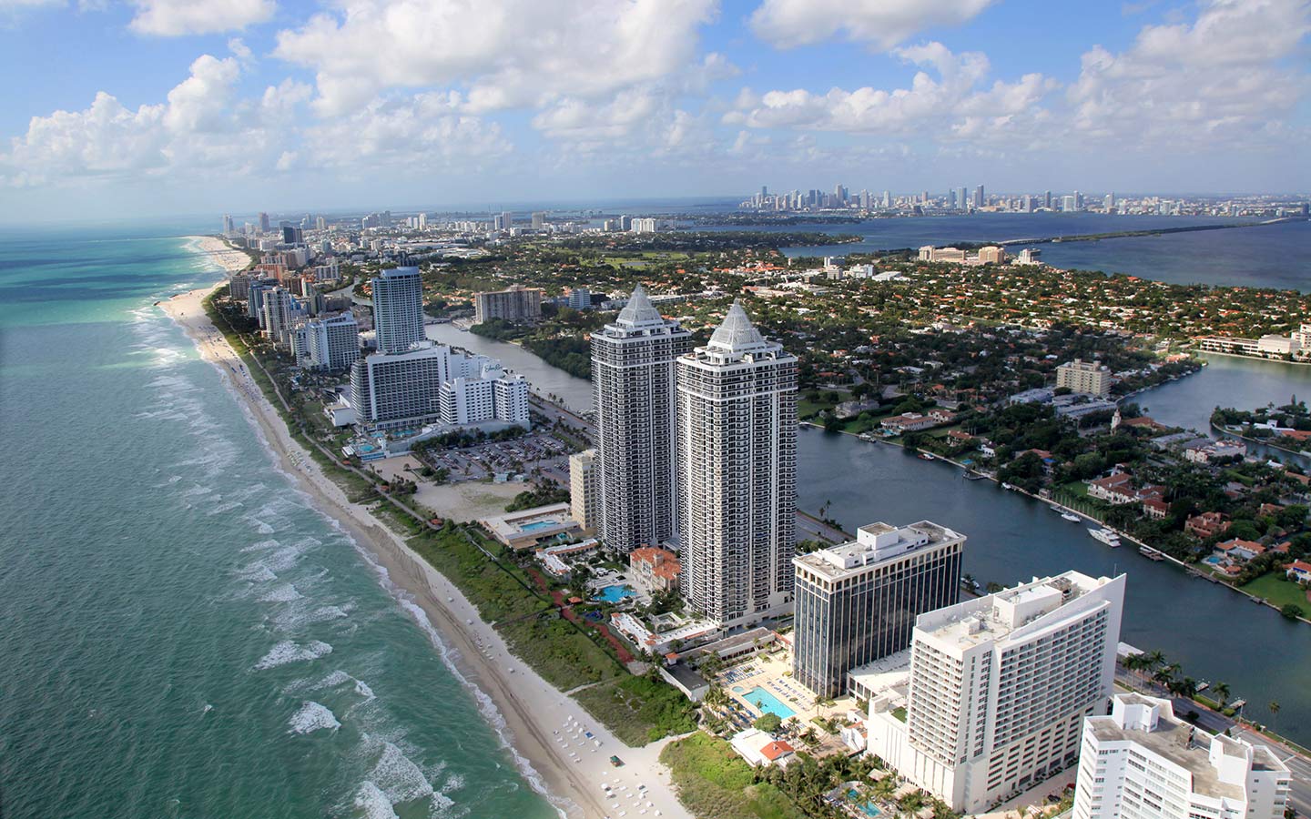 Aerial view of Miami Beach