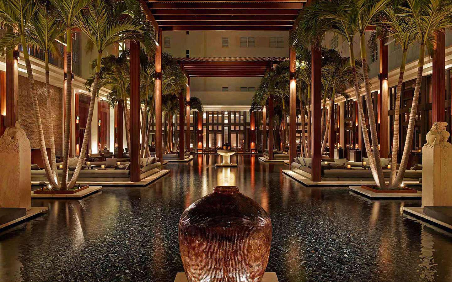 The Setai Miami Beach courtyard.