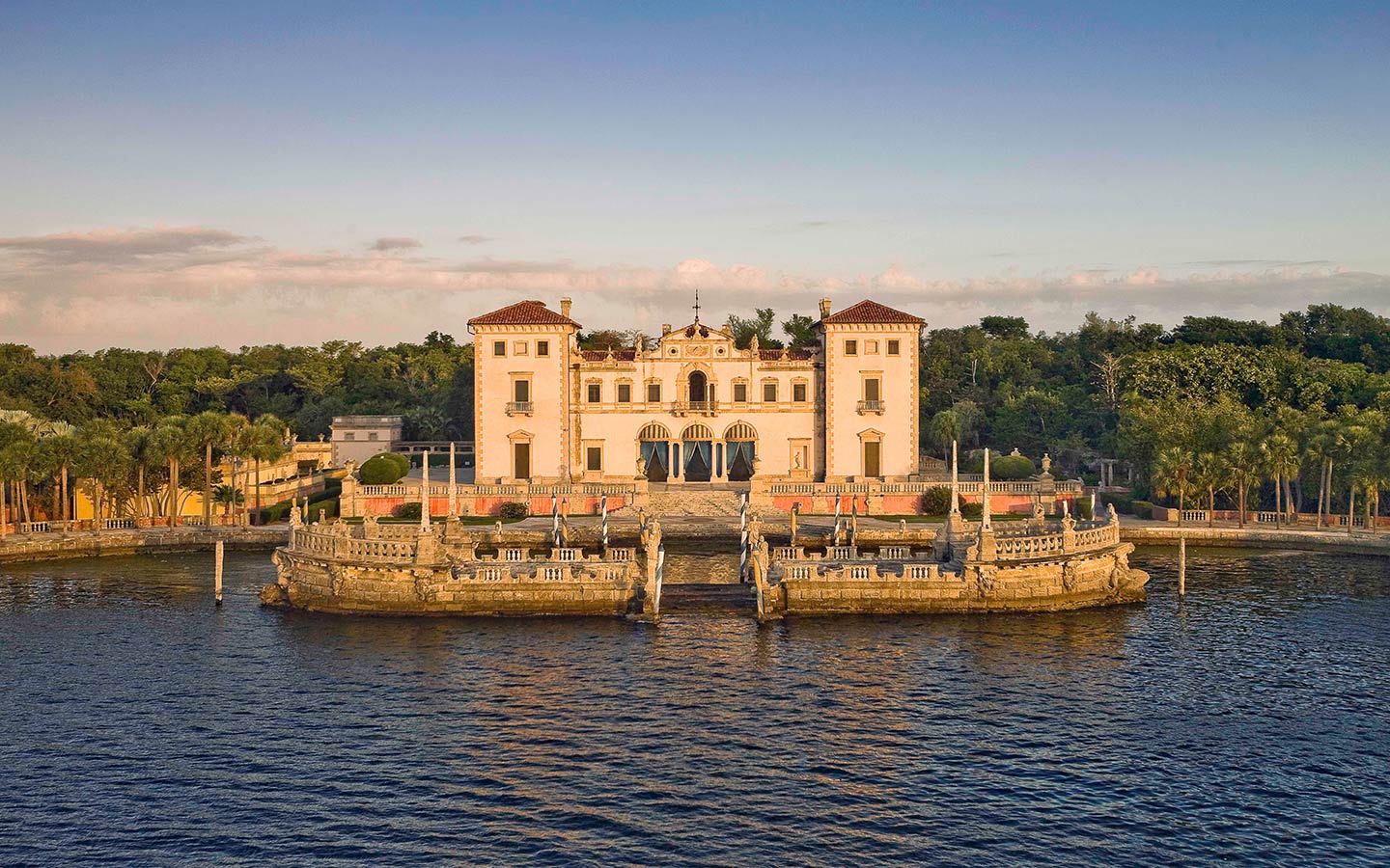 East view of Vizcaya at dusk